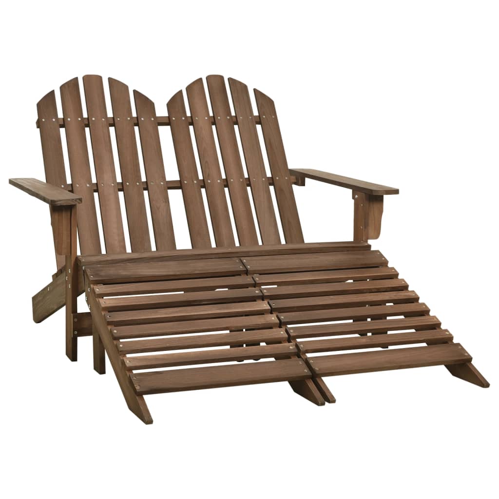 Vetonek Silla Adirondack de jardín 2 plazas madera de abeto marrón