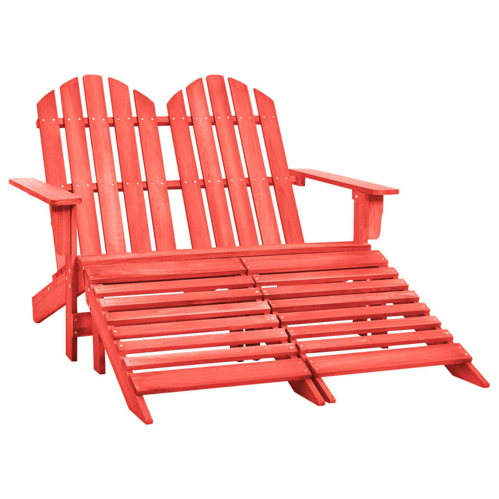 vldaXL Silla Adirondack de jardín 2 plazas madera maciza de abeto rojo