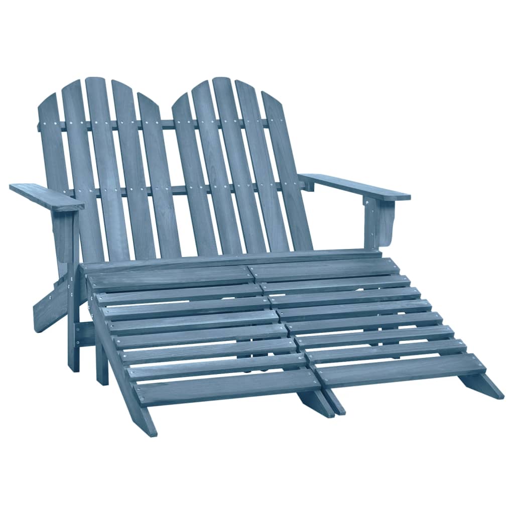 Vetonek Silla Adirondack de jardín 2 plazas madera maciza de abeto azul