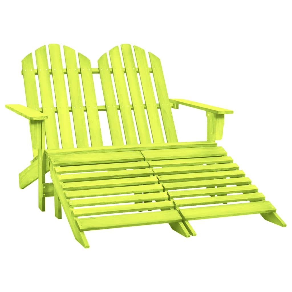 Vetonek Silla Adirondack de jardín 2 plazas madera maciza abeto verde