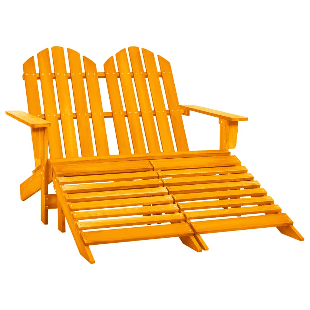 Vetonek Silla Adirondack de jardín 2 plazas madera maciza abeto naranja