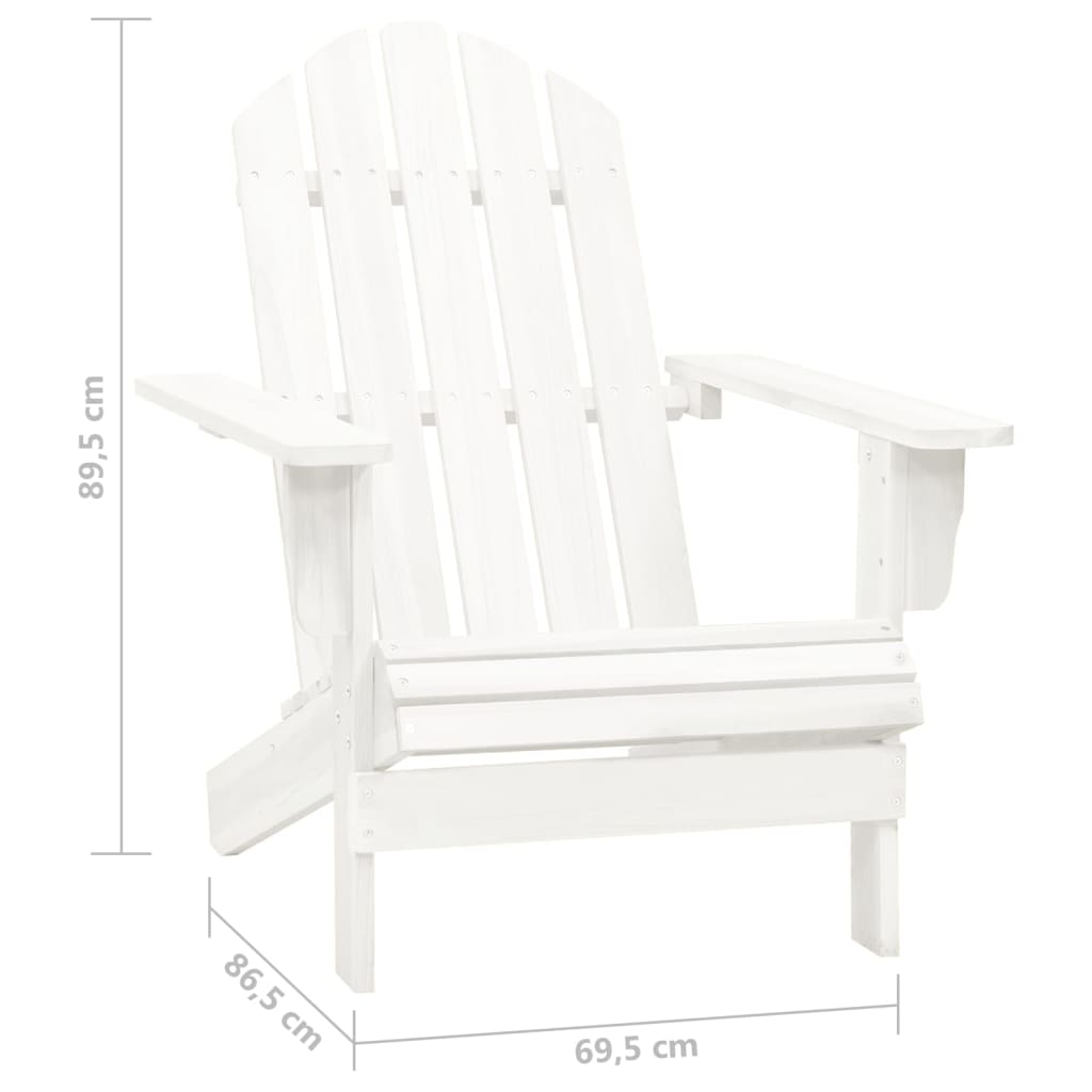 Silla con otomana y mesa jardín Adirondack macizo abeto blanco vidaXL