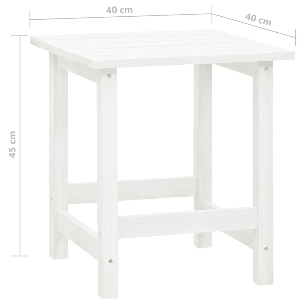 Silla con otomana y mesa jardín Adirondack macizo abeto blanco vidaXL