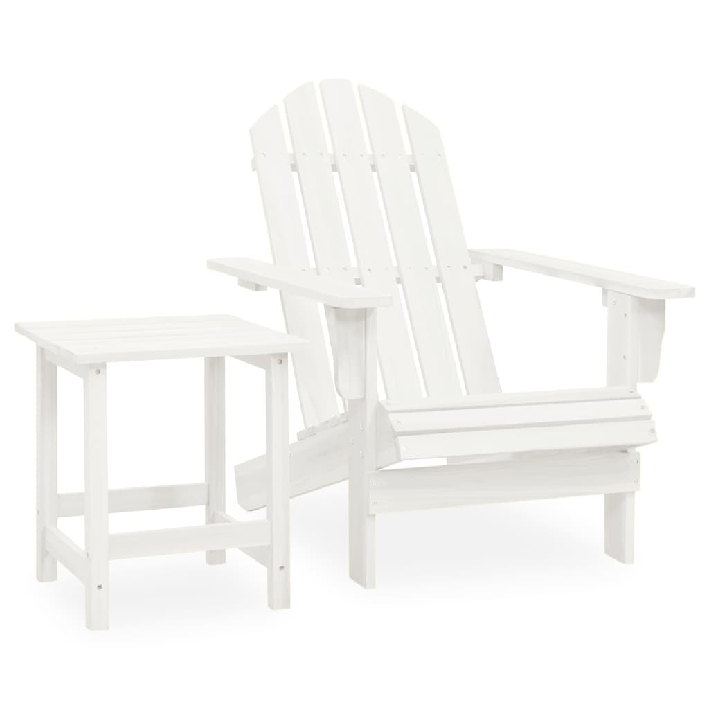 Vetonek Silla con otomana y mesa jardín Adirondack macizo abeto blanco