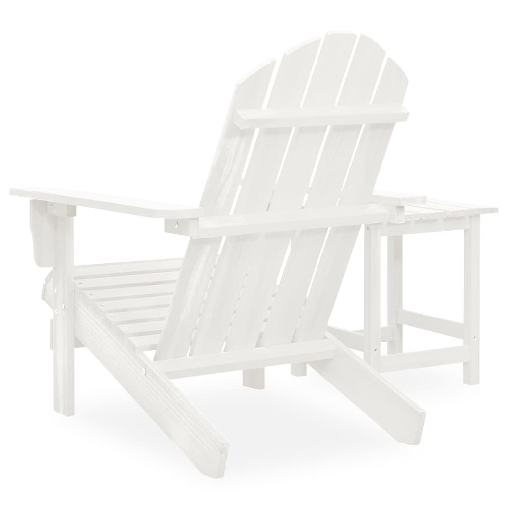 Silla con otomana y mesa jardín Adirondack macizo abeto blanco vidaXL