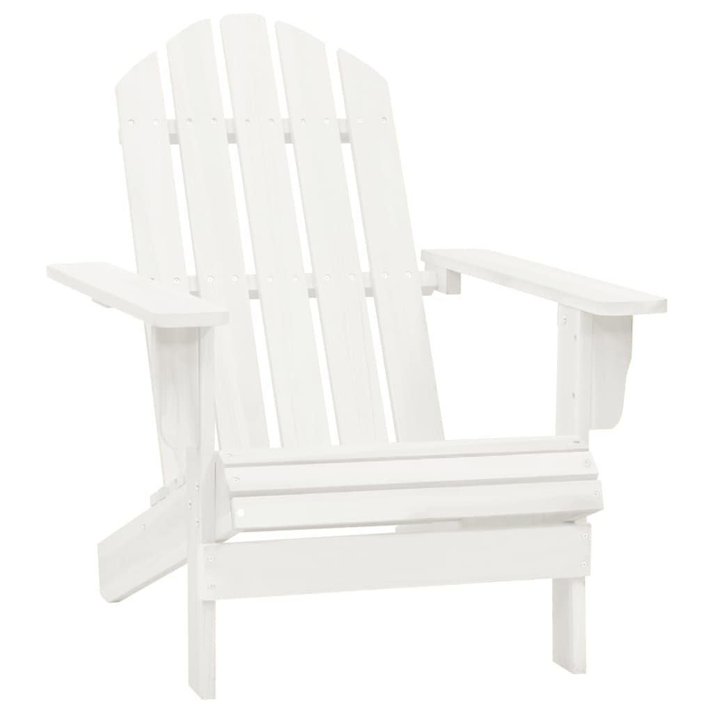 Silla con otomana y mesa jardín Adirondack macizo abeto blanco vidaXL