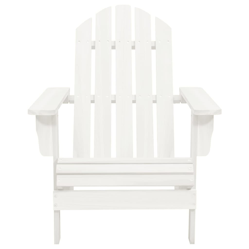 Silla con otomana y mesa jardín Adirondack macizo abeto blanco vidaXL