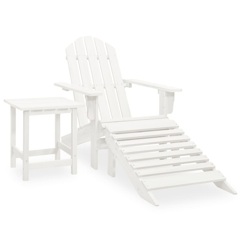 Vetonek Silla con otomana y mesa jardín Adirondack macizo abeto blanco