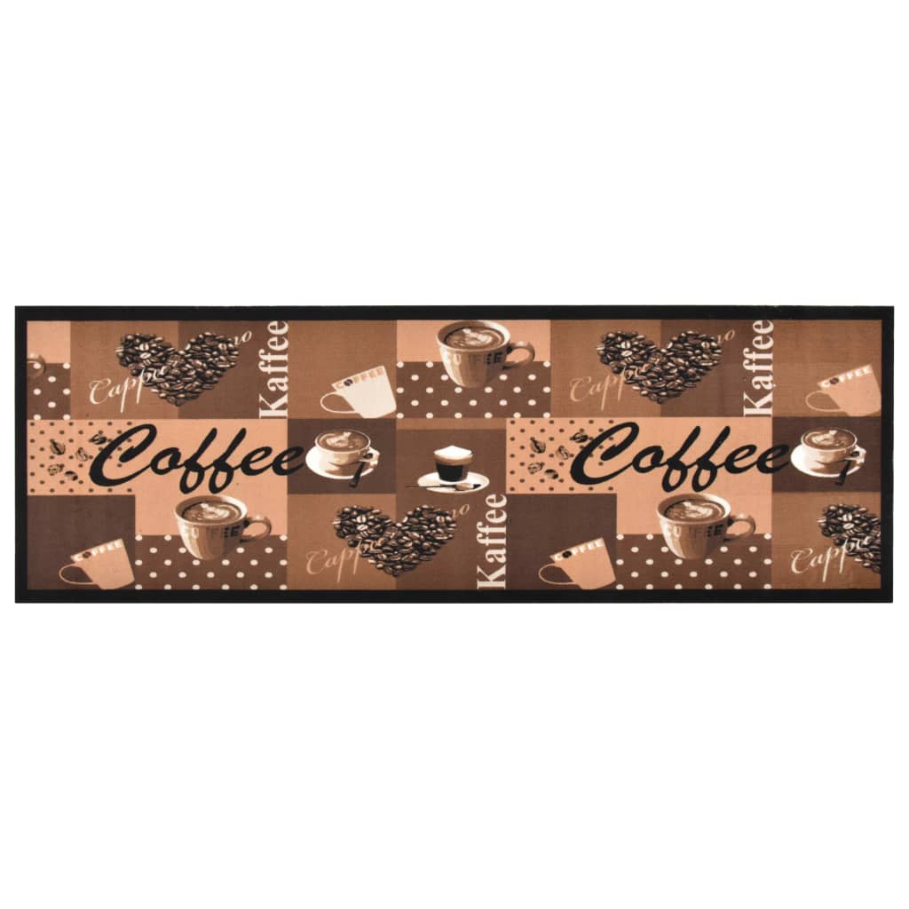 Vetonek Alfombra de cocina lavable Coffee marrón 45x150 cm