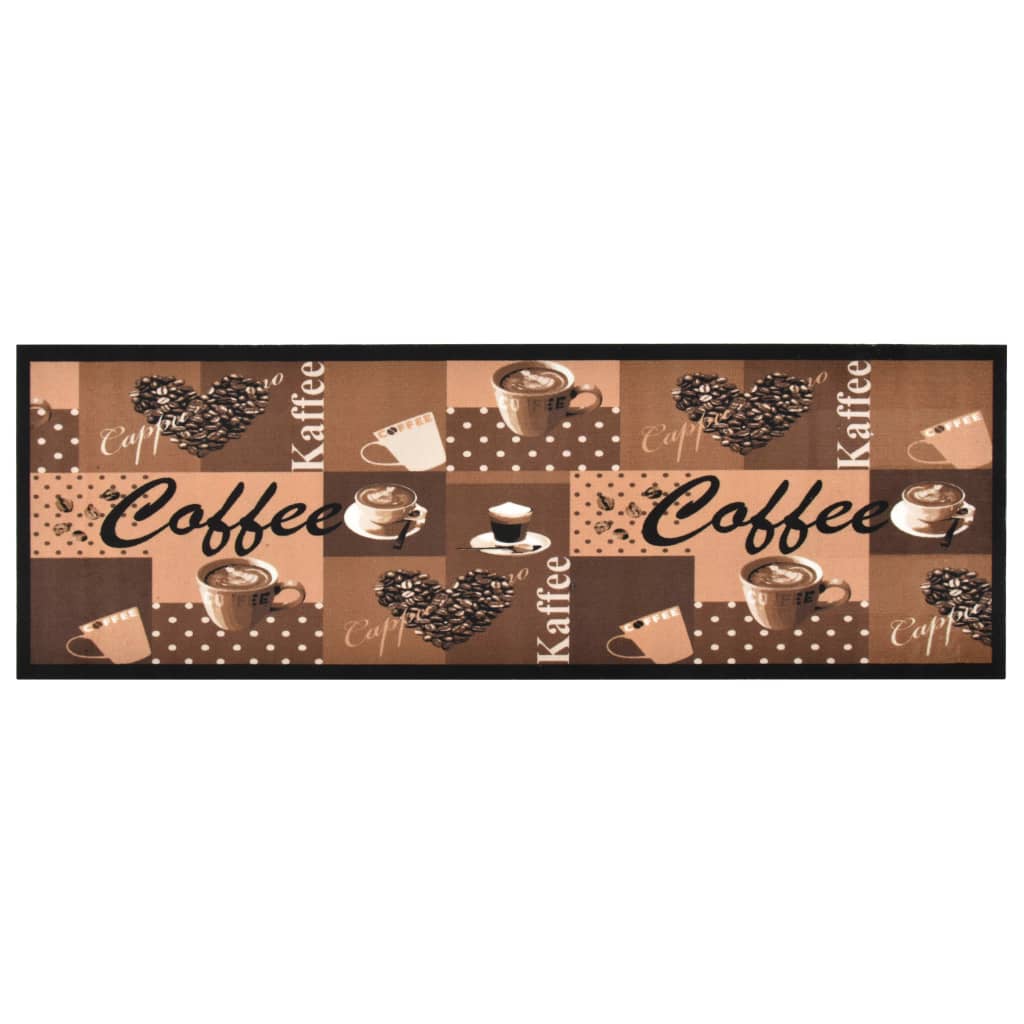 Vetonek Alfombra de cocina lavable Coffee marrón 60x180 cm