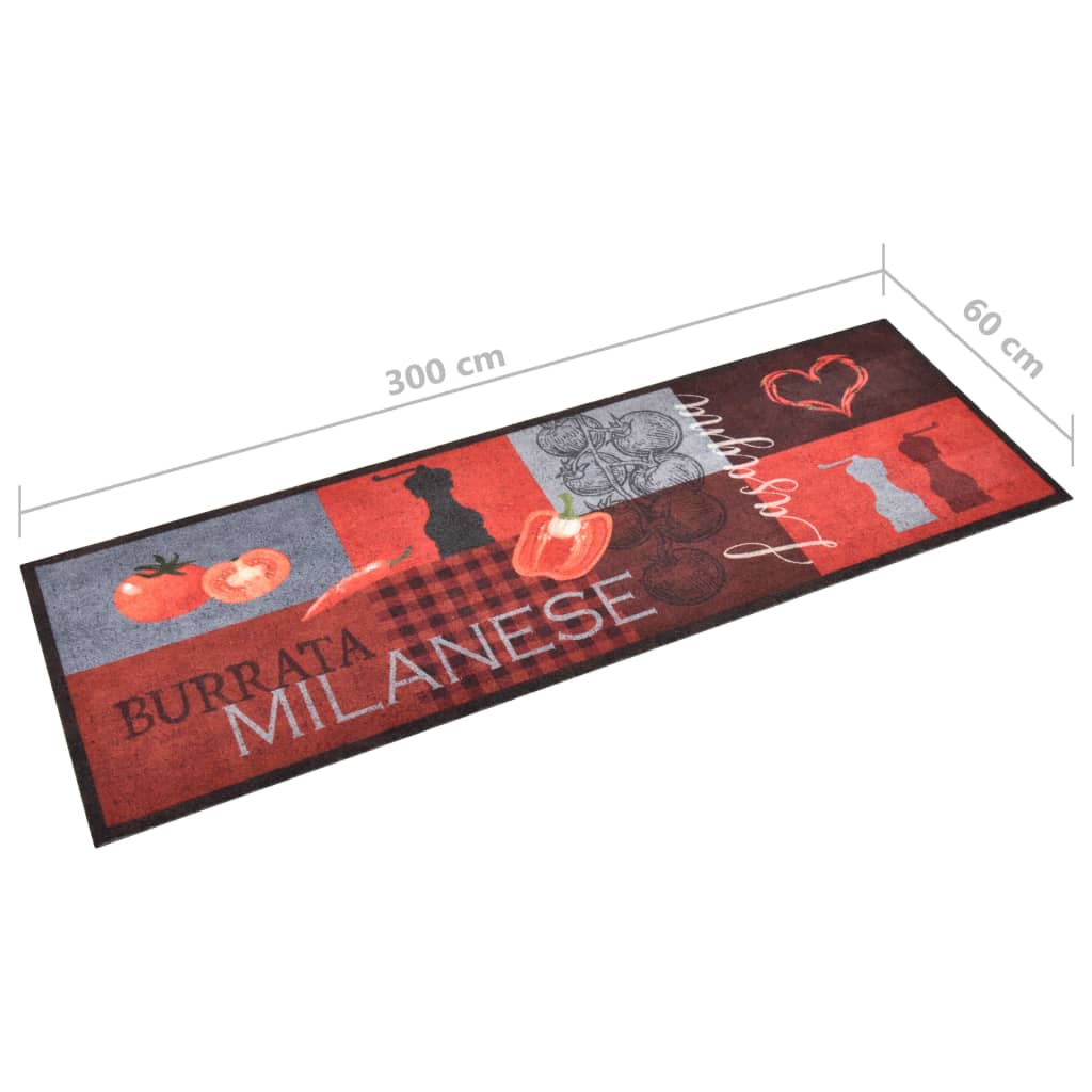 Alfombra de cocina lavable Tomatoes 60x300 cm