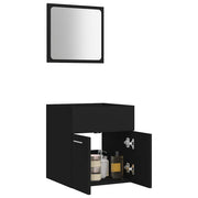 Conjunto de muebles de baño 2 pzas madera negro - Vetonek