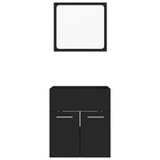 Conjunto de muebles de baño 2 pzas madera negro - Vetonek