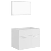 Vetonek Conjunto de muebles de baño 2 piezas contrachapada blanco