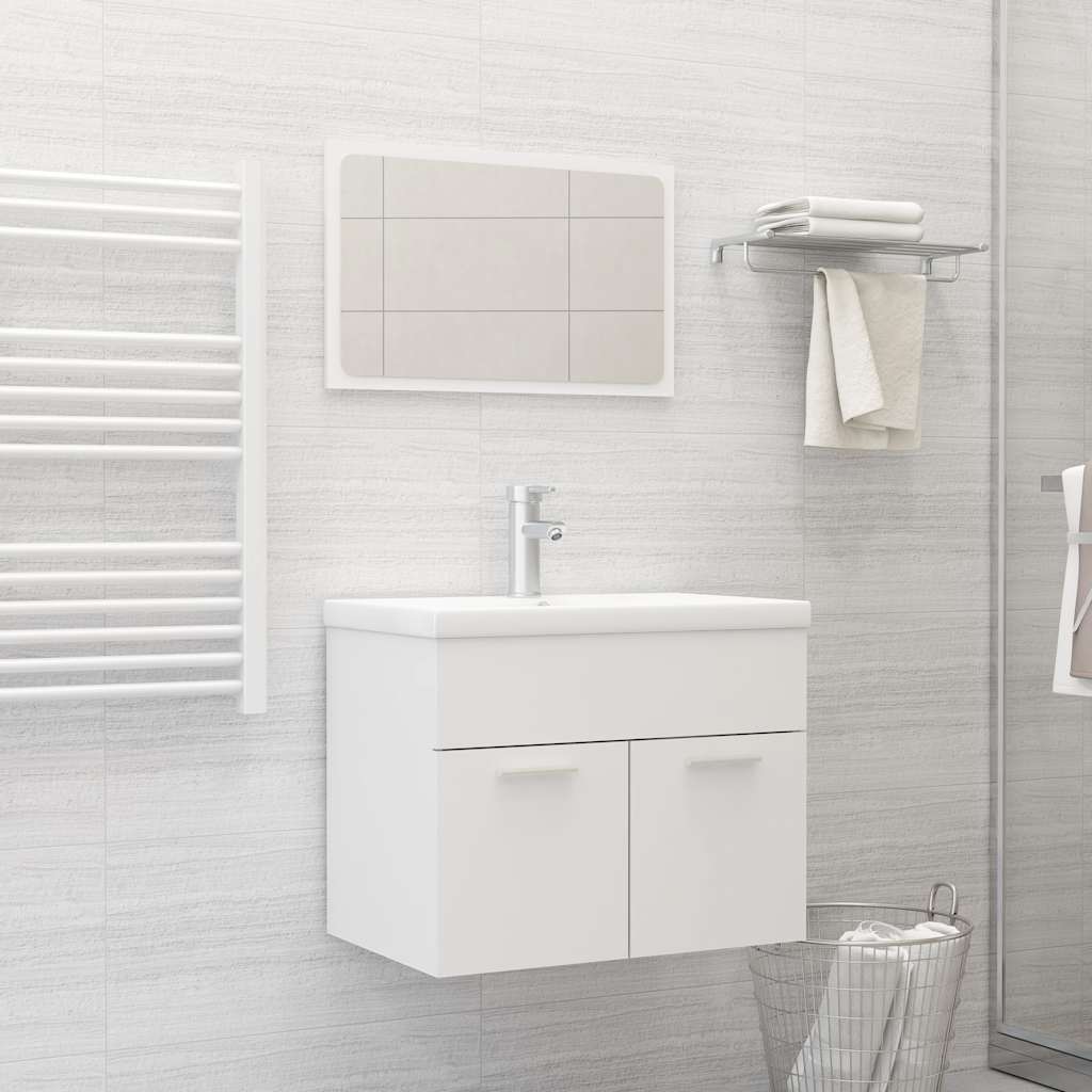 Conjunto de muebles de baño 2 piezas contrachapada blanco v2674 Vetonek