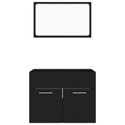 Conjunto de muebles de baño 2 pzas madera contrachapada negro v2681 - Vetonek