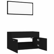 Conjunto de muebles de baño 2 piezas madera contrachapada negro v2773 - Vetonek