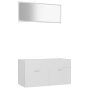 Vetonek Conjunto de muebles de baño 2 piezas contrachapada blanco