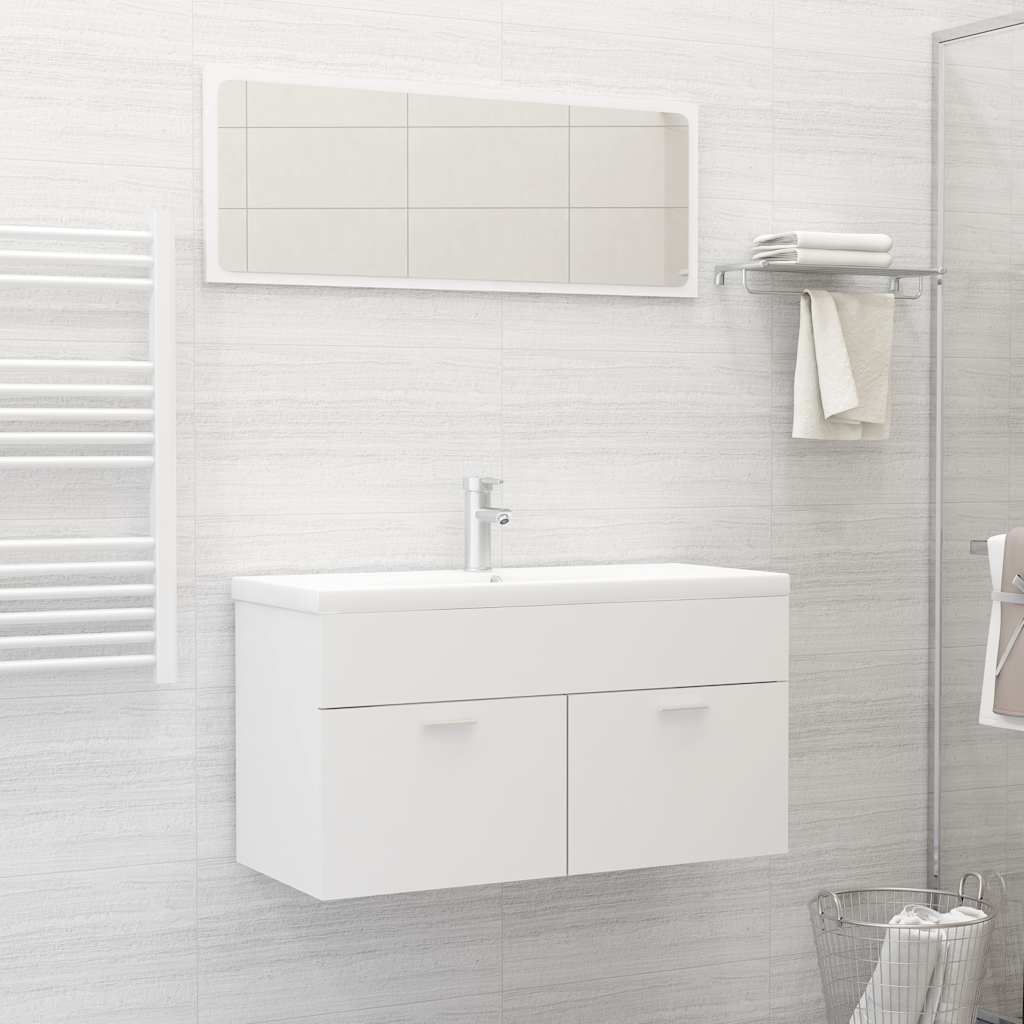 Conjunto de muebles de baño 2 piezas contrachapada blanco v2858 Vetonek