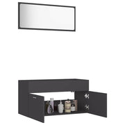 Conjunto de muebles de baño 2 piezas madera contrachapada gris v2872 - Vetonek