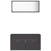 Conjunto de muebles de baño 2 piezas madera contrachapada gris v2872 - Vetonek