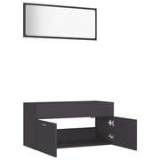 Conjunto de muebles de baño 2 piezas madera contrachapada gris v2872 - Vetonek
