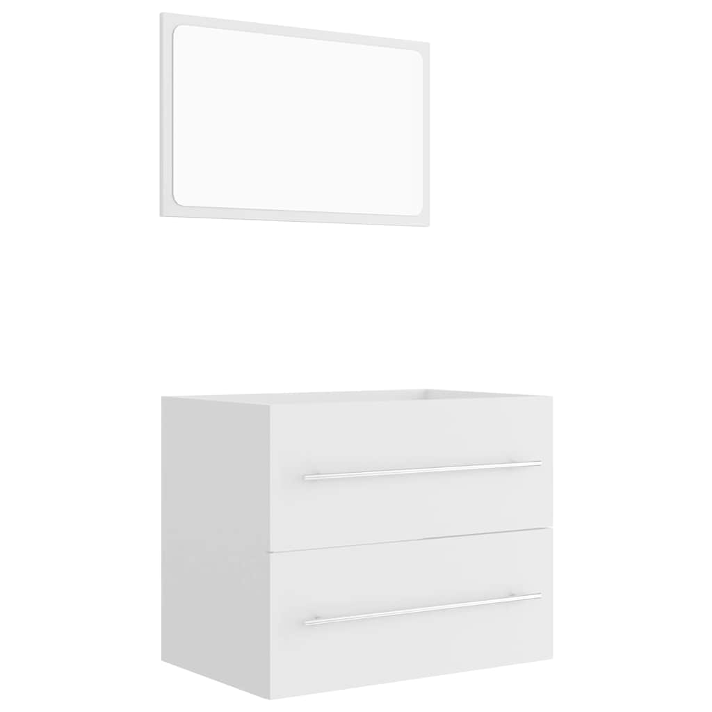 Vetonek Conjunto de muebles de baño 2 piezas contrachapada blanco