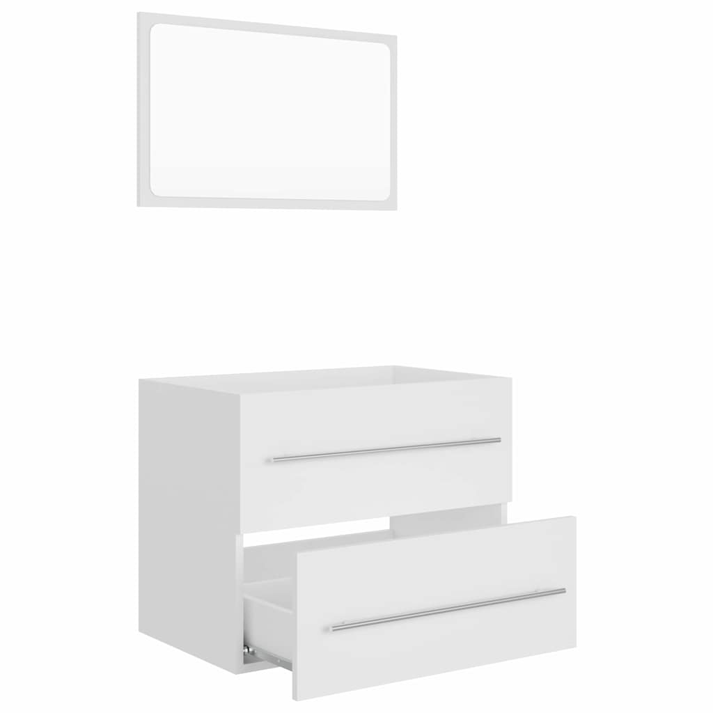 Conjunto de muebles de baño 2 piezas contrachapada blanco v3039 - Vetonek