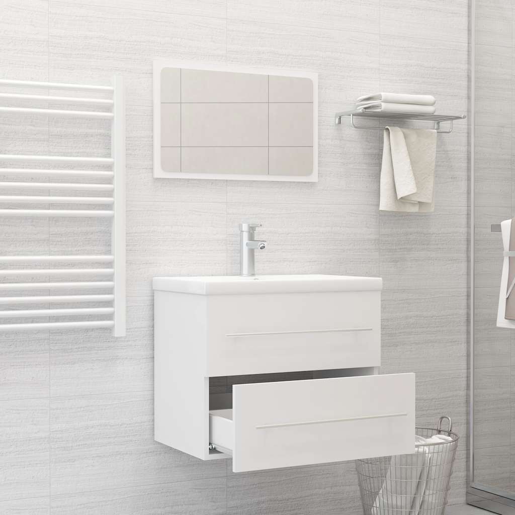 Conjunto de muebles de baño 2 piezas contrachapada blanco v3039 - Vetonek