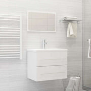 Conjunto de muebles de baño 2 piezas contrachapada blanco v3039 Vetonek