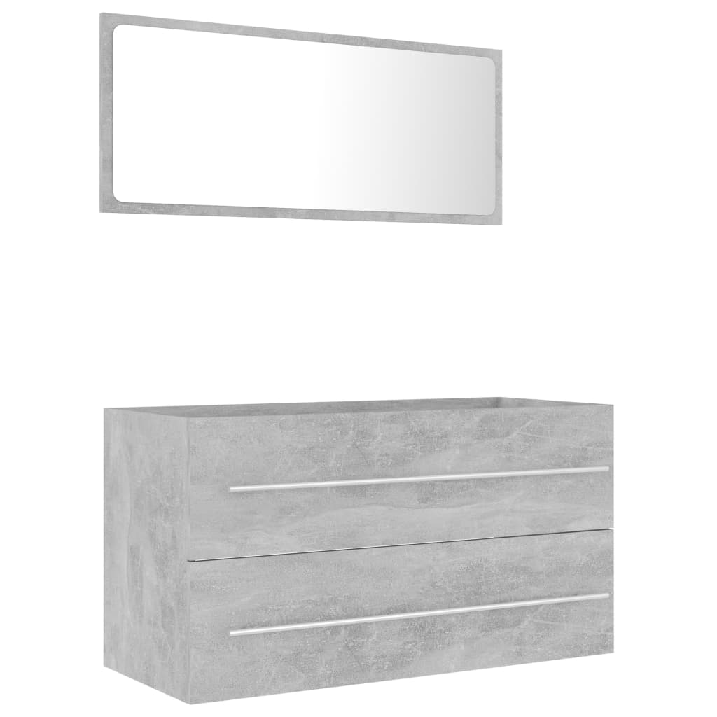 Set muebles de baño 2 piezas madera gris hormigón vidaXL