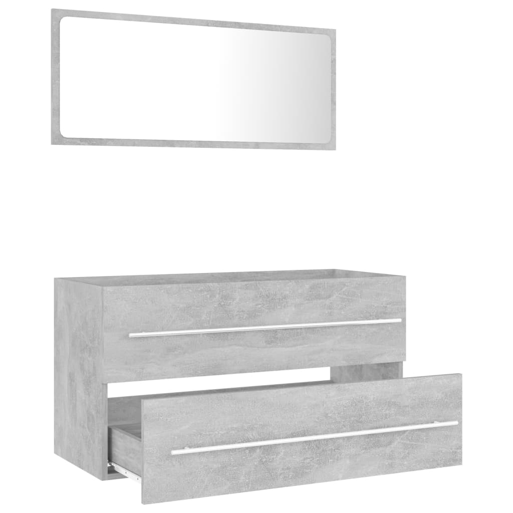 Set muebles de baño 2 piezas madera gris hormigón vidaXL