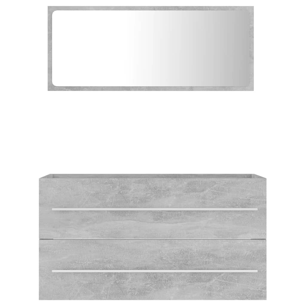 Set muebles de baño 2 piezas madera gris hormigón - Vetonek