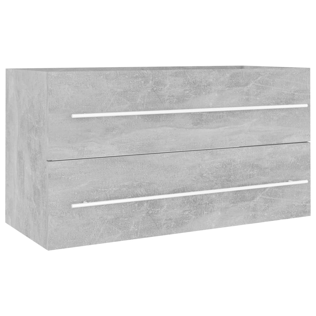 Set muebles de baño 2 piezas madera gris hormigón vidaXL