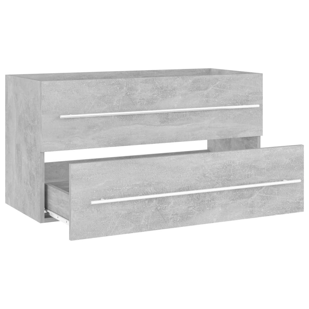 Set muebles de baño 2 piezas madera gris hormigón vidaXL