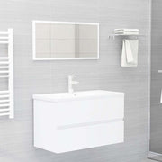 Conjunto de muebles de baño 2 piezas contrachapada blanco v3480 Vetonek