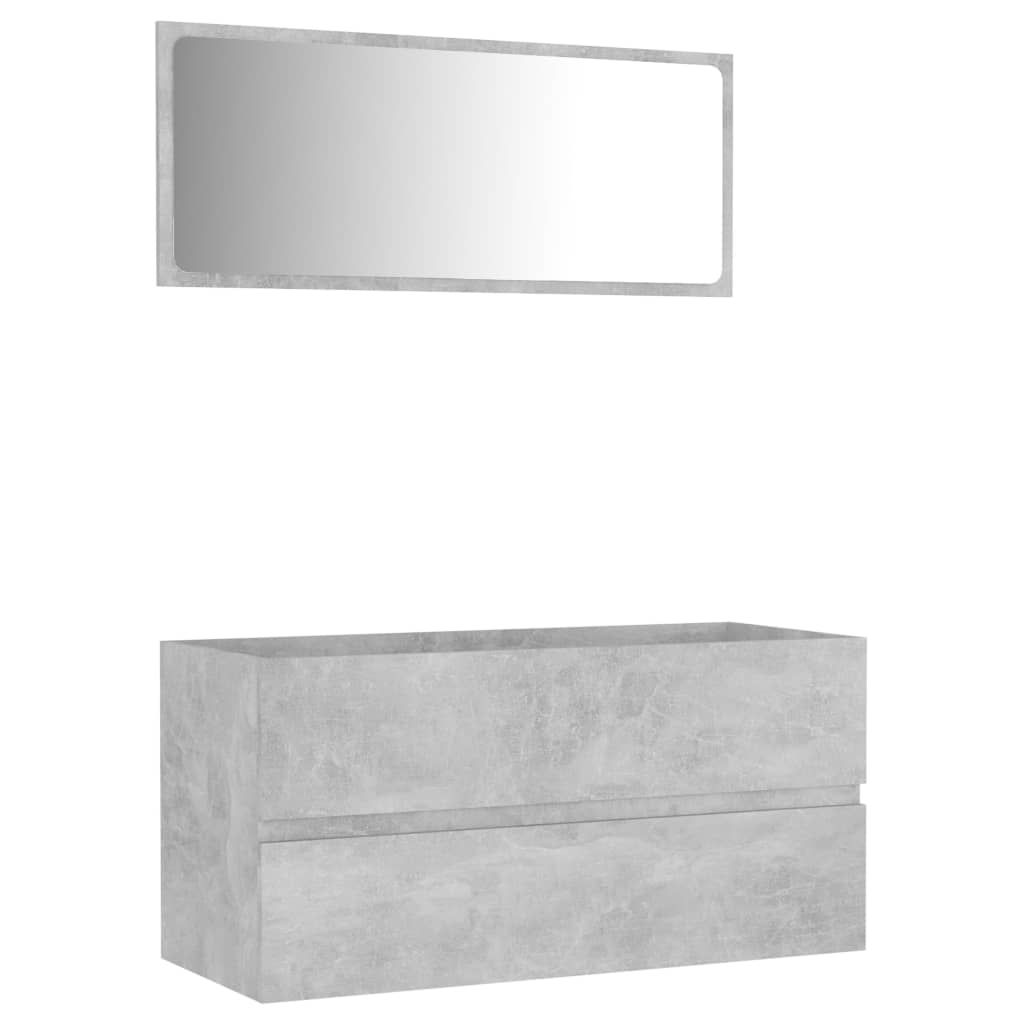 Set muebles de baño 2 piezas madera gris hormigón vidaXL