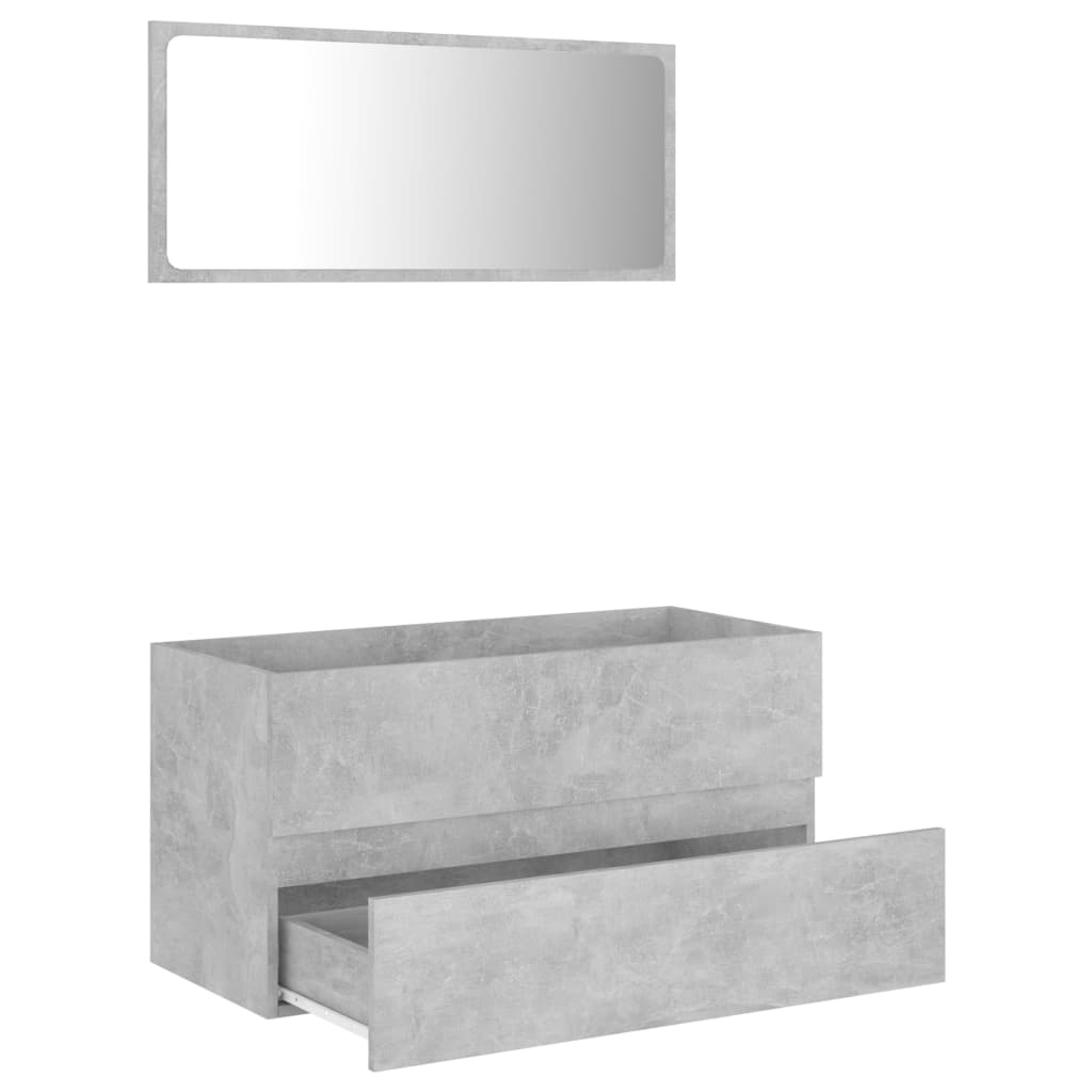 Set muebles de baño 2 piezas madera gris hormigón vidaXL