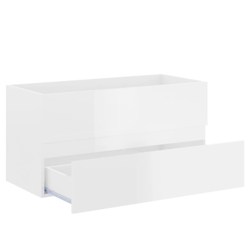 Set muebles de baño 2 piezas madera blanco brillo vidaXL