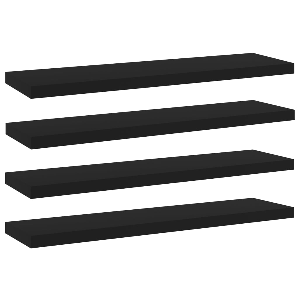 Vetonek Estantes para estantería 4 uds contrachapada negro 40x10x1,5cm