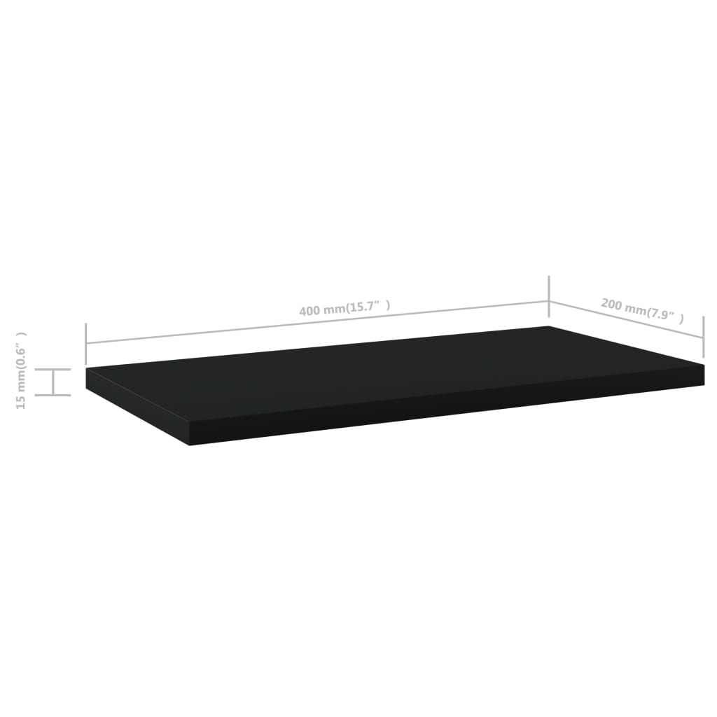 Estantes para estantería 8 uds negro 40x20x1,5 cm vidaXL