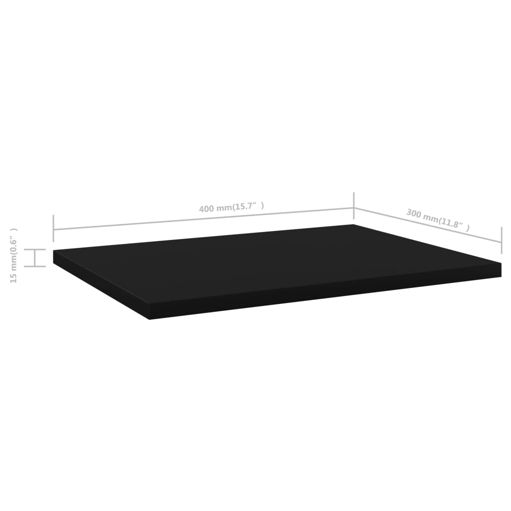 Estantes para estantería 8 uds negro 40x30x1,5 cm vidaXL