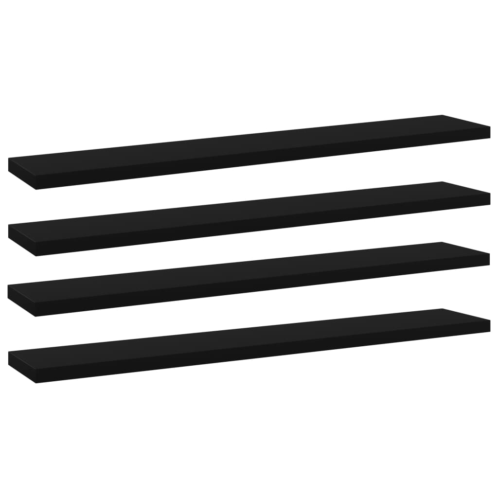 Vetonek Estantes para estantería 4 uds contrachapada negro 60x10x1,5 cm