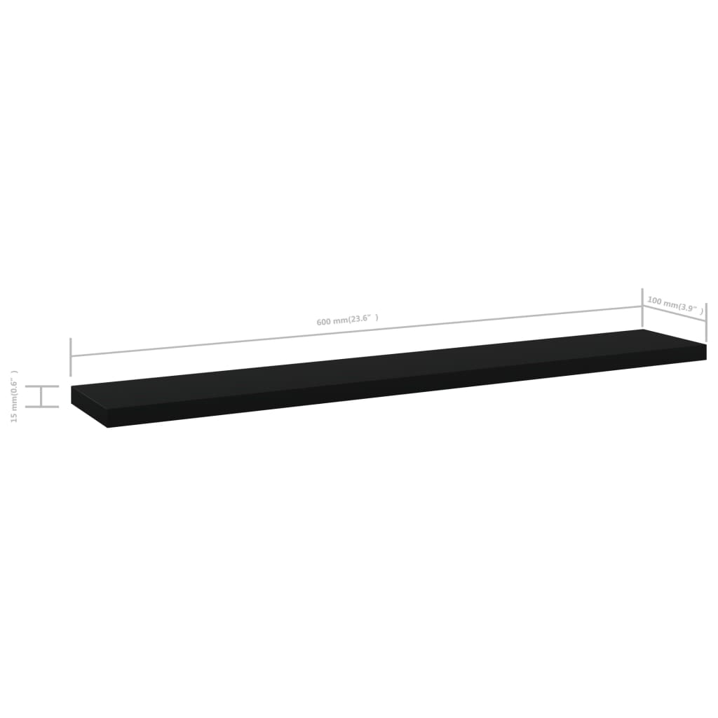 Estantes para estantería 8 uds negro 60x10x1,5 cm vidaXL