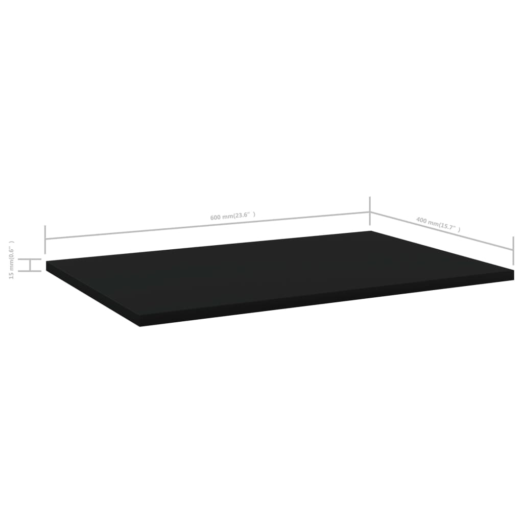 Estantes para estantería 8 uds negro 60x40x1,5 cm vidaXL