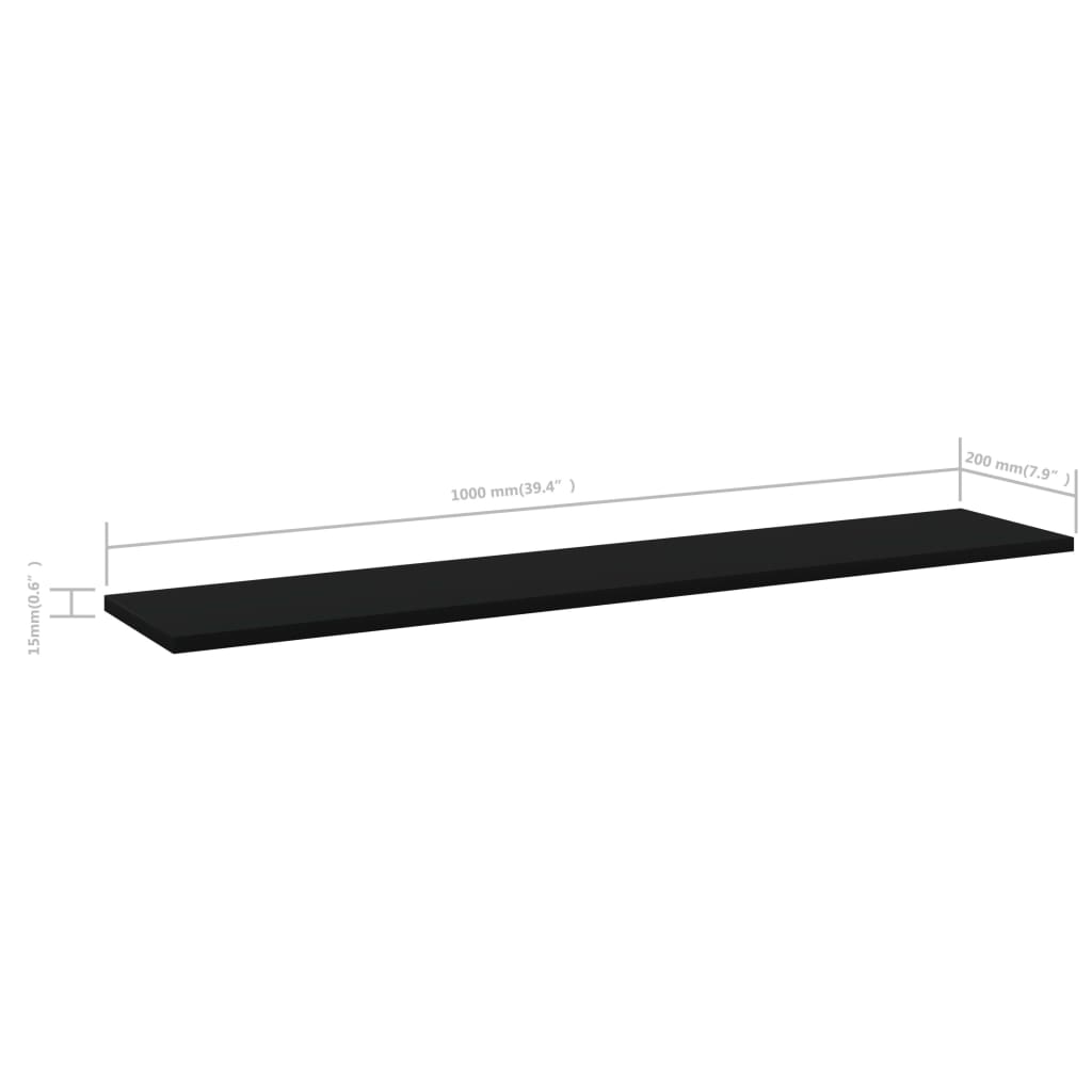 Estantes para estantería 4 uds negro 100x20x1,5cm vidaXL