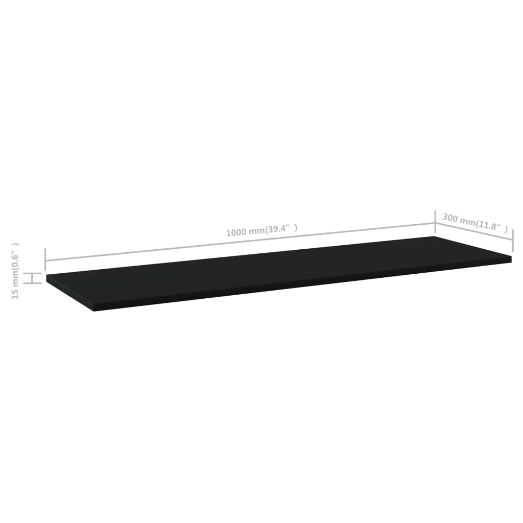 Estantes para estantería 4 uds negro 100x30x1,5cm vidaXL