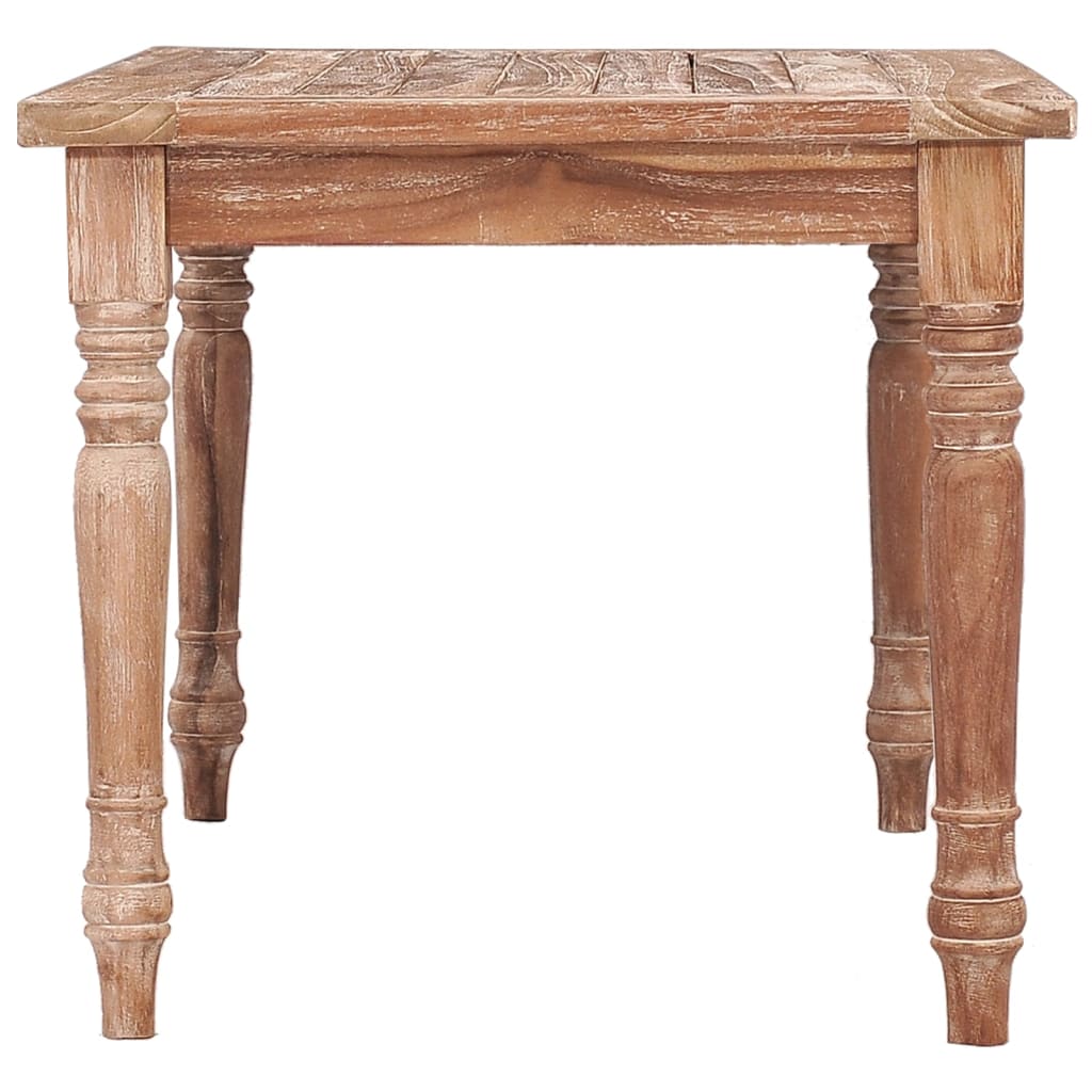 Mesa de centro Batavia madera de teca blanco lavado 90x50x45 cm