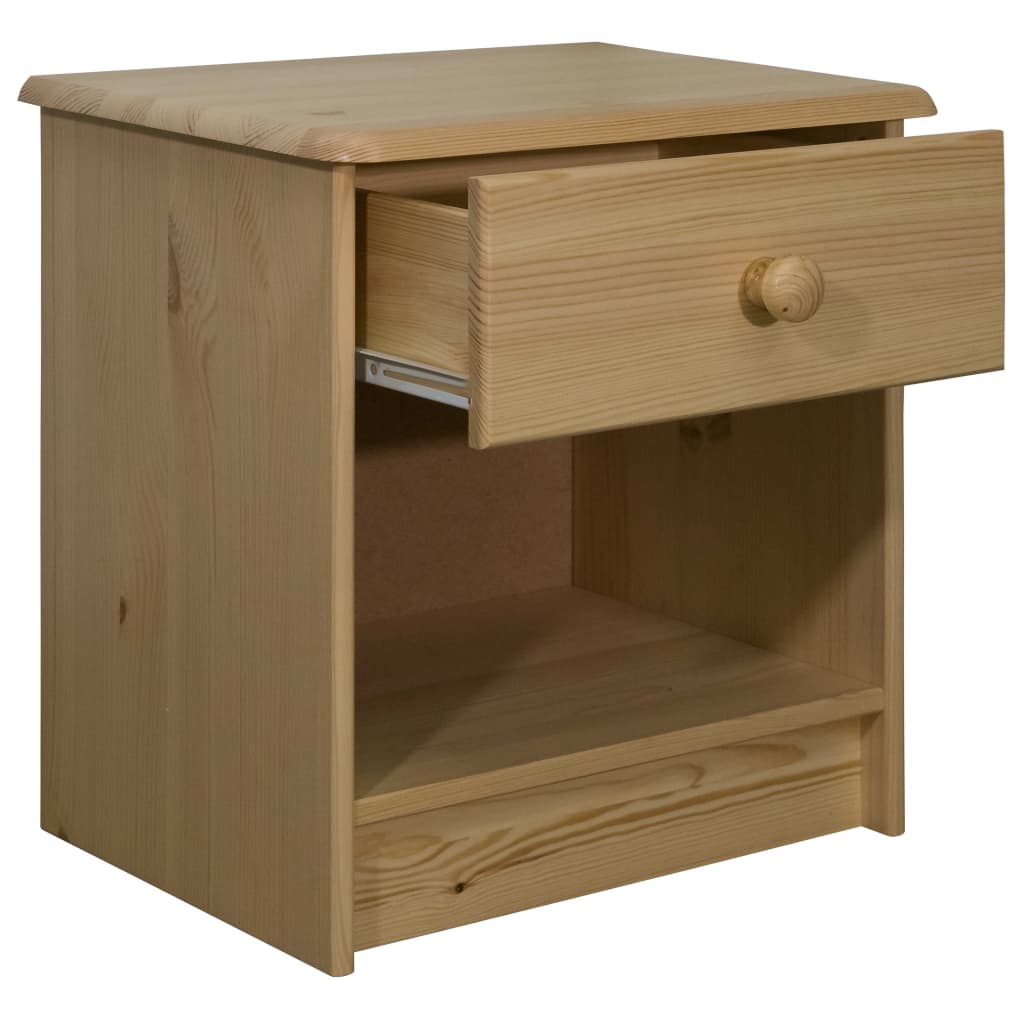 Tavolo da comodino in legno massello Pino 41x30x42 cm