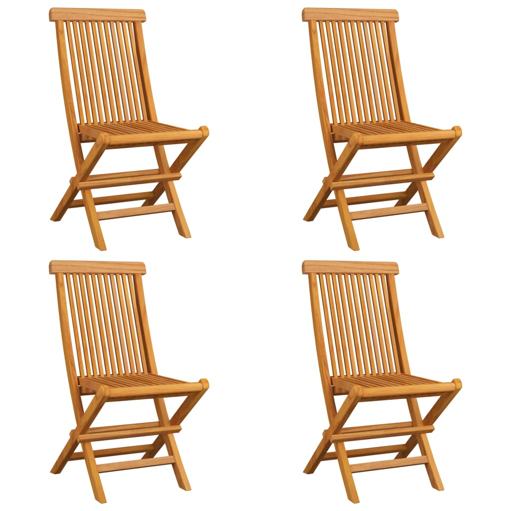 Garden chairs 4 uncales solid wood with green cushions